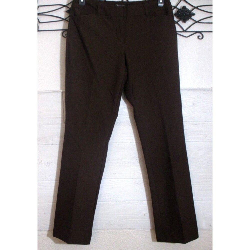New York & Company Dress Pants Women's Size 8 Brown Straight Leg